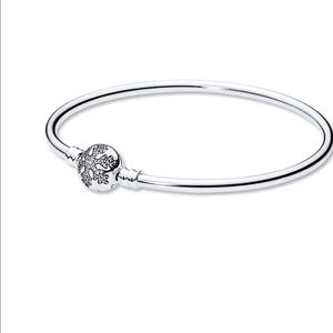 pandora unique snowflake bangle sterling